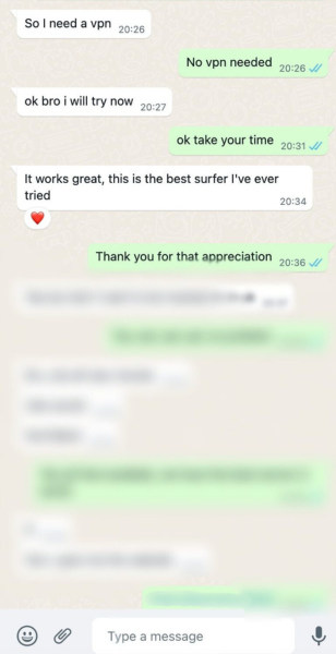 User sharing positive feedback about Nextvtele's service